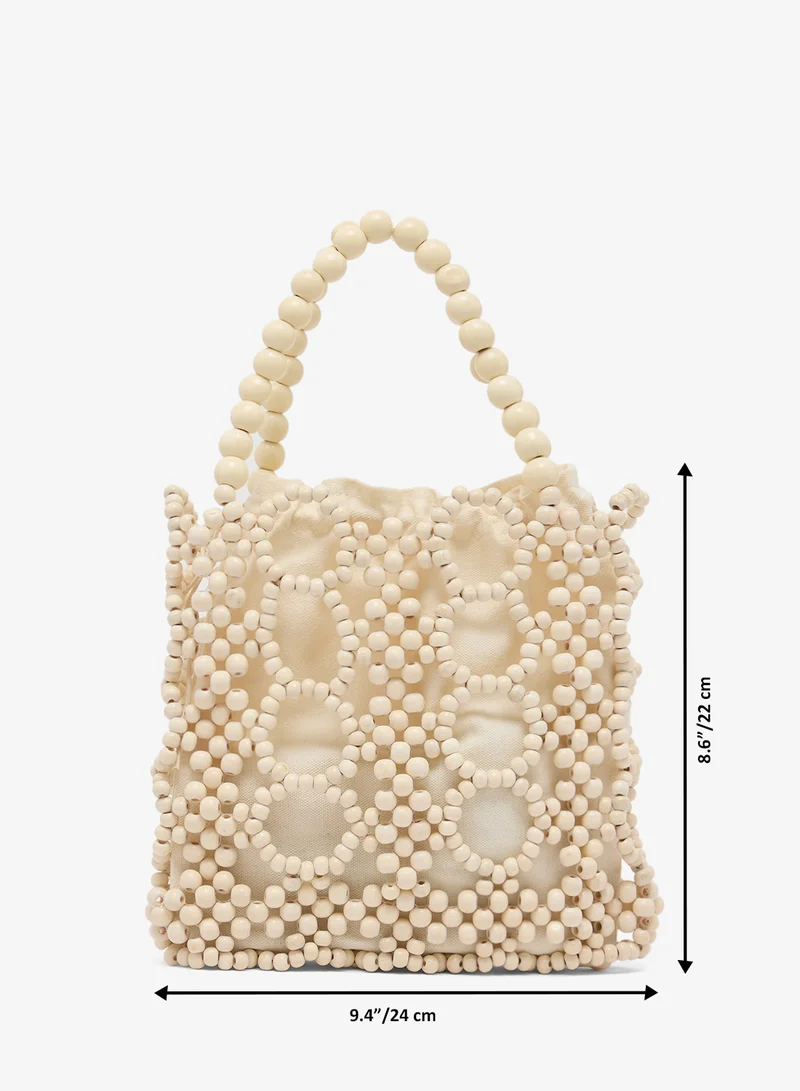 Khizana White pearl embroided statement bag for Women | Best Price UAE